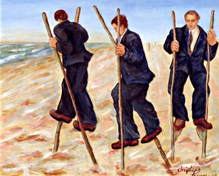 Steltlopers | 1998 acryl 100 x 120 cm